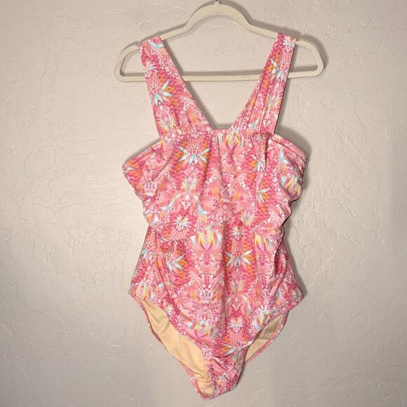 Talbots cabana life tummy control full coverage pinktropical pinapple one piece - Picture 1 of 9